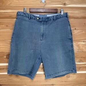 Peter Millar Shorts Pima Cotton Casual Chino‎ Blue/Gray Mens Size 32